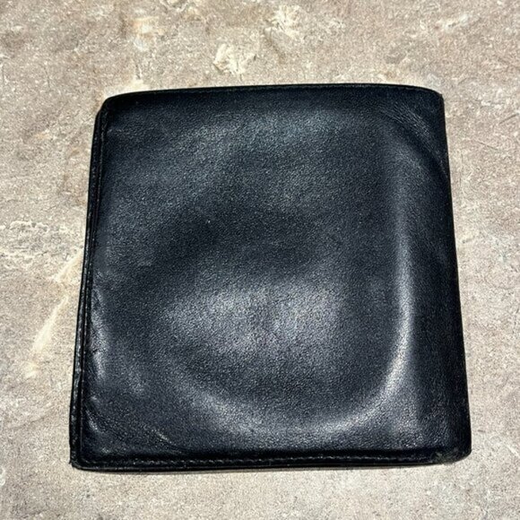YSL YVES SAINT-LAURENT Logo Bifold Black Leather Wallet Gucci Hermes Tom Ford - Picture 7 of 10